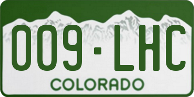 CO license plate 009LHC
