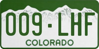 CO license plate 009LHF