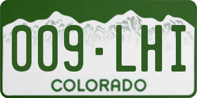CO license plate 009LHI