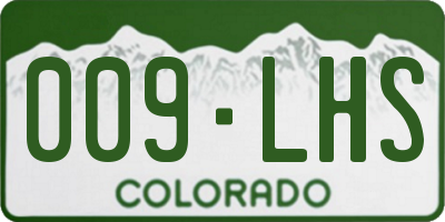 CO license plate 009LHS