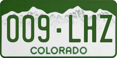 CO license plate 009LHZ