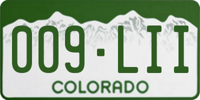 CO license plate 009LII