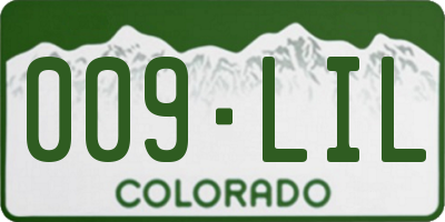CO license plate 009LIL