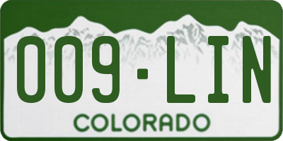 CO license plate 009LIN