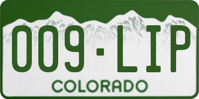 CO license plate 009LIP