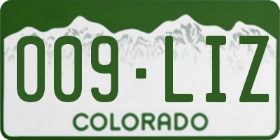 CO license plate 009LIZ