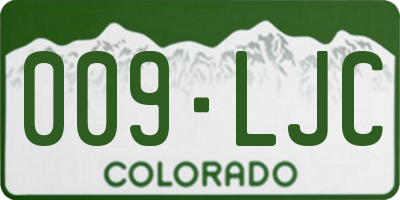 CO license plate 009LJC