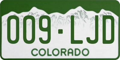 CO license plate 009LJD