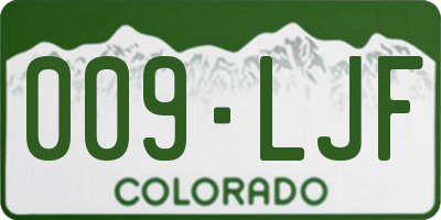CO license plate 009LJF
