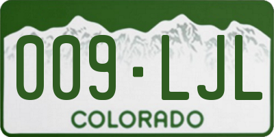 CO license plate 009LJL