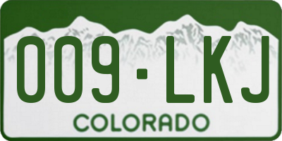 CO license plate 009LKJ