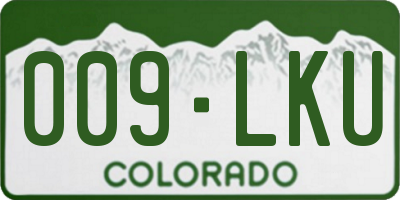 CO license plate 009LKU