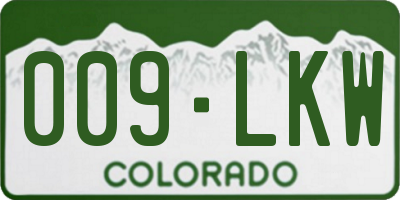 CO license plate 009LKW