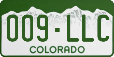 CO license plate 009LLC