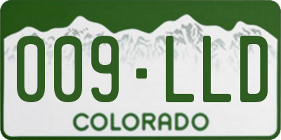 CO license plate 009LLD
