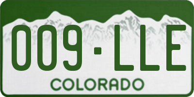 CO license plate 009LLE