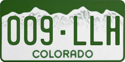 CO license plate 009LLH