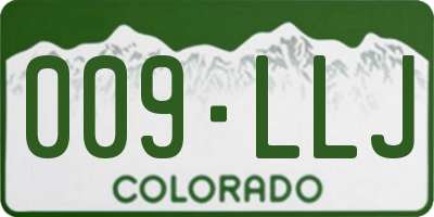 CO license plate 009LLJ
