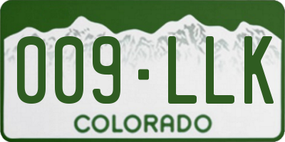 CO license plate 009LLK