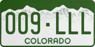 CO license plate 009LLL
