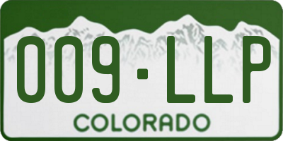 CO license plate 009LLP