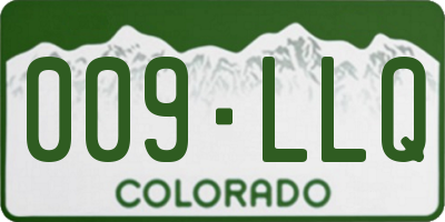 CO license plate 009LLQ
