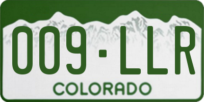 CO license plate 009LLR