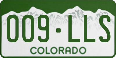 CO license plate 009LLS