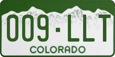 CO license plate 009LLT