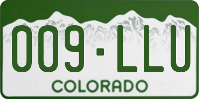 CO license plate 009LLU