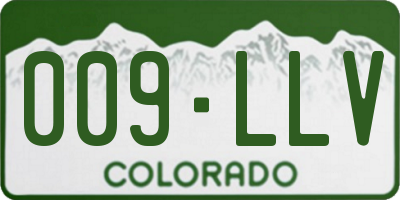 CO license plate 009LLV
