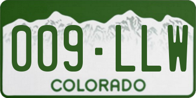 CO license plate 009LLW