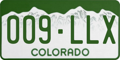 CO license plate 009LLX