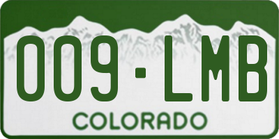 CO license plate 009LMB