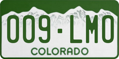 CO license plate 009LMO