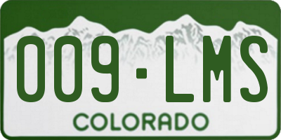 CO license plate 009LMS