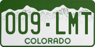CO license plate 009LMT