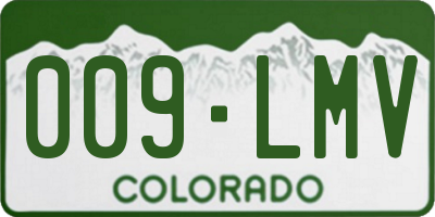 CO license plate 009LMV