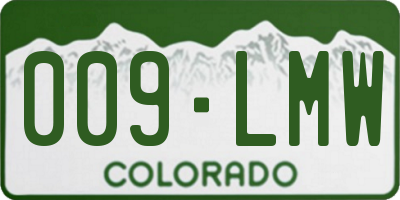 CO license plate 009LMW