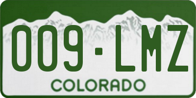 CO license plate 009LMZ