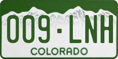 CO license plate 009LNH