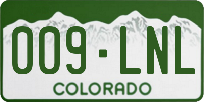 CO license plate 009LNL