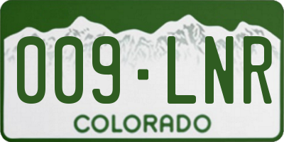 CO license plate 009LNR
