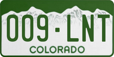 CO license plate 009LNT