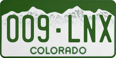 CO license plate 009LNX