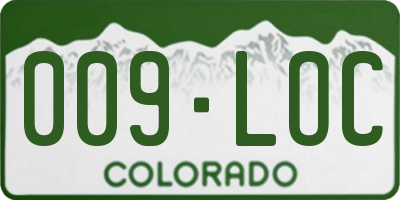 CO license plate 009LOC