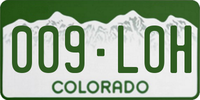 CO license plate 009LOH