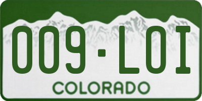 CO license plate 009LOI