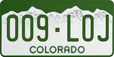 CO license plate 009LOJ