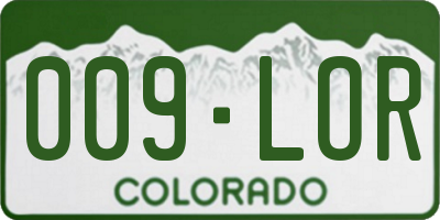 CO license plate 009LOR